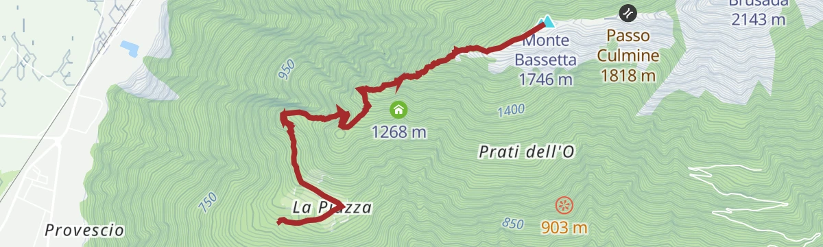 Route map: The super panoramic Bassetta, a mountain without a summit